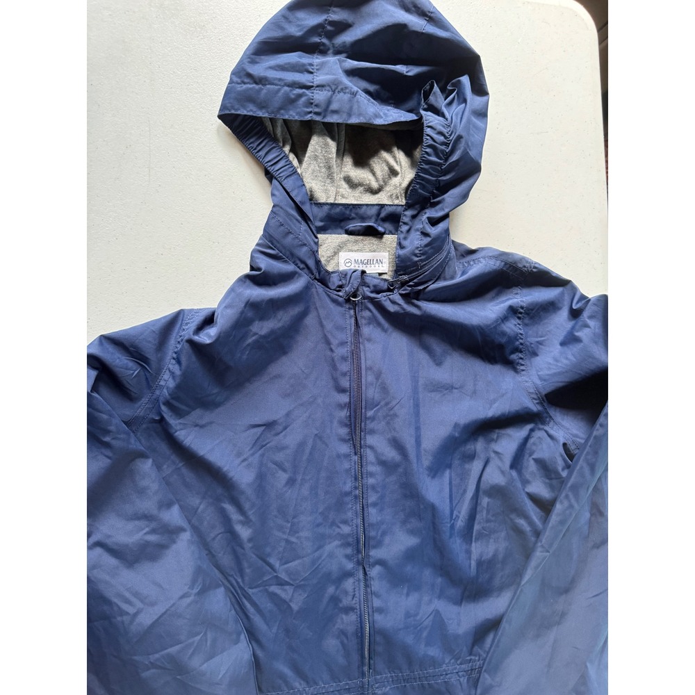 Magellan Outdoors Youth XL‎ Navy Blue Hooded Windbreaker Jersey Lined Jacket